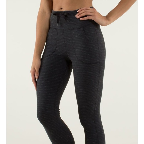 lululemon athletica Pants - Lulu Skinny Will Crops 7/8 Black Pique High Rise 4